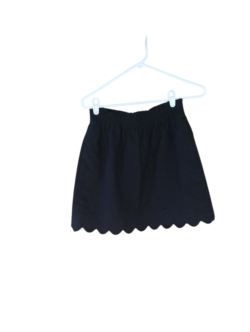 J. By J. Crew Black Scalloped Hem Linen/Cotton Mini Skirt Size 4